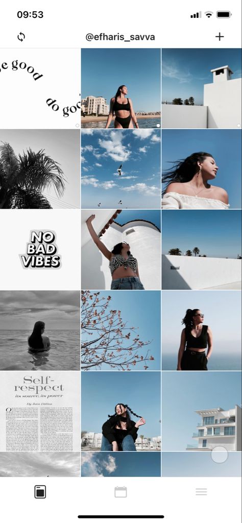 Instagram Profile Ideas Design, Instagram Feed Ideas Travel, Blue Feeds Aesthetic, Blue Ig Feed, Insta Grid Ideas, Instagram Blue Theme, Blue Instagram Aesthetic, Instagram Feed Ideas Layout, Profile Instagram Ideas