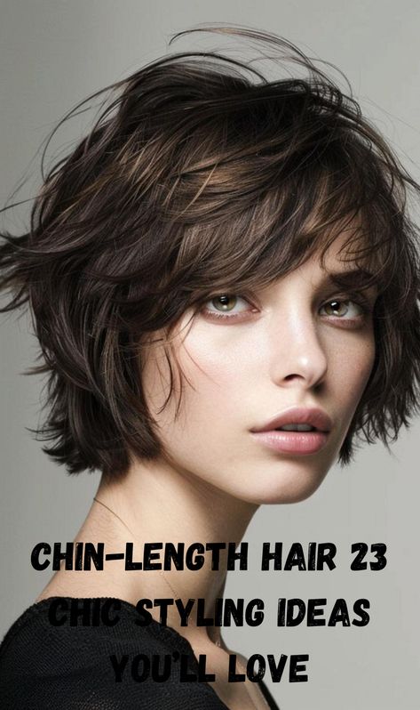 Embrace the chic side of chin-length hair with these styling ideas! Get inspired with 23 fresh looks that add flair to your everyday style. Chin Length Layered Bob, Chin Length Cuts, Chin Length Haircuts, Chin Length, Chin Length Bob, 70s Inspired Fashion, Chin Length Hair, Long Layered Haircuts, Bob With Bangs