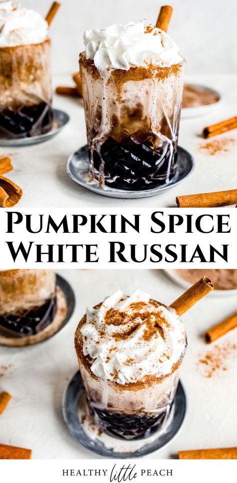 Pumpkin White Russian, Pumpkin Spice White Russian, Pumpkin Coffee Creamer, Kahlua Drinks, Clean Cocktails, Kahlua Coffee, Pumpkin Spice Cream, Pumpkin Spice Creamer, Kahlua Coffee Liqueur