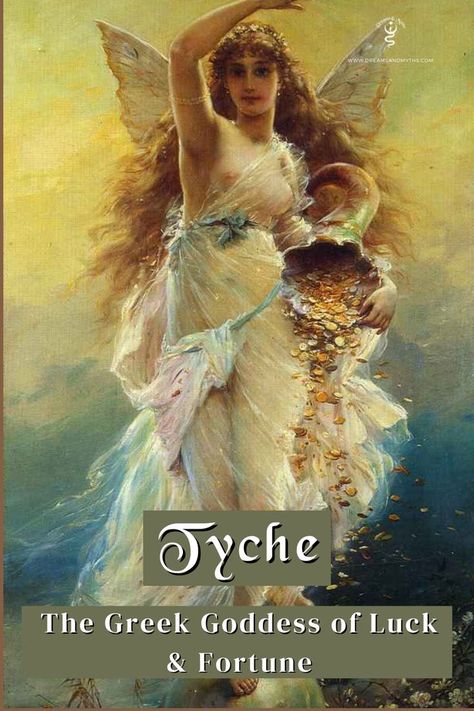 Tyche Goddess, Ethereal Core, Goddess Of Fortune, Goddess Aesthetic, Witch Quotes, Greek And Roman Mythology, Roman Mythology, Angel Messages, Dream Quotes