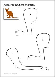 Split-pin kangaroo character (SB6218) - SparkleBox Animals Fine Motor Activities, Forest Animal Activities, Forest Animals Activities, Kangaroo Character, Free Printables Preschool, Animals Activities For Kids, Homeschooling Toddlers, Kangaroo Craft, Cartoon Kangaroo