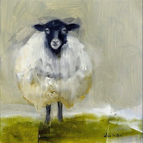 Sheep Paintings, Sheep Art, Farm Art, A Sheep, Arte Animal, Painting Projects, Art Paint, Animal Paintings, Painting Inspiration