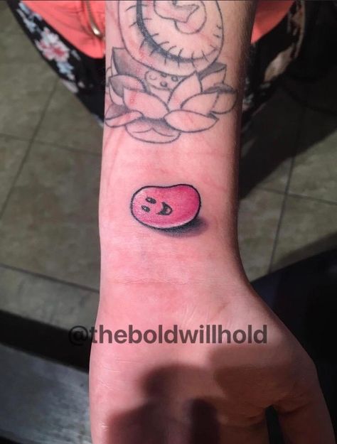 Jelly Bean Tattoo, Bean Tattoo Ideas, Jellybean Tattoo, Beans Tattoo, Bean Tattoo, Cartoon Flash, Kitten Tattoo, Cactus Tattoo, Can Of Beans