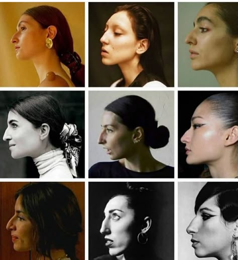 Strong Nose Side Profile, Bumped Nose Side Profile, Crooked Nose Side Profile, Bulbous Nose Aesthetic, Strong Nose Women, Crooked Nose Aesthetic, Hooked Nose Woman, Women With Big Noses, Big Nose Aesthetic