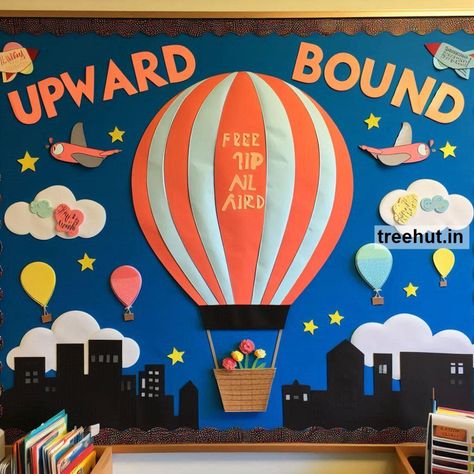 Hot Air Balloon Bulletin Board Ideas for Elementary School. Welcome Back to School Hot Air Balloon Activities for Elementary School Hot Air Balloon Activities, Hot Air Balloon Bulletin Board, Balloon Bulletin Board, Welcome Back To School Bulletin Boards, Welcome Back Bulletin Boards, Bulletin Board Ideas For Elementary, Hot Air Balloon Classroom Theme, Balloon Activities, Welcome Bulletin Boards