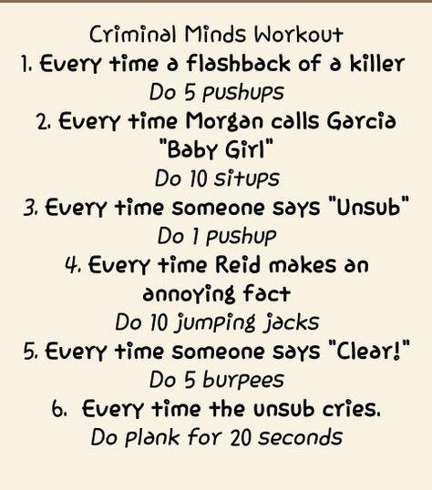 Fbi Workout, Disney Movie Workouts, Netflix Workout, Fbi Training, Nerdy Workout, Tv Workout, Tv Show Workouts, Movie Workouts, Zombie Survivor