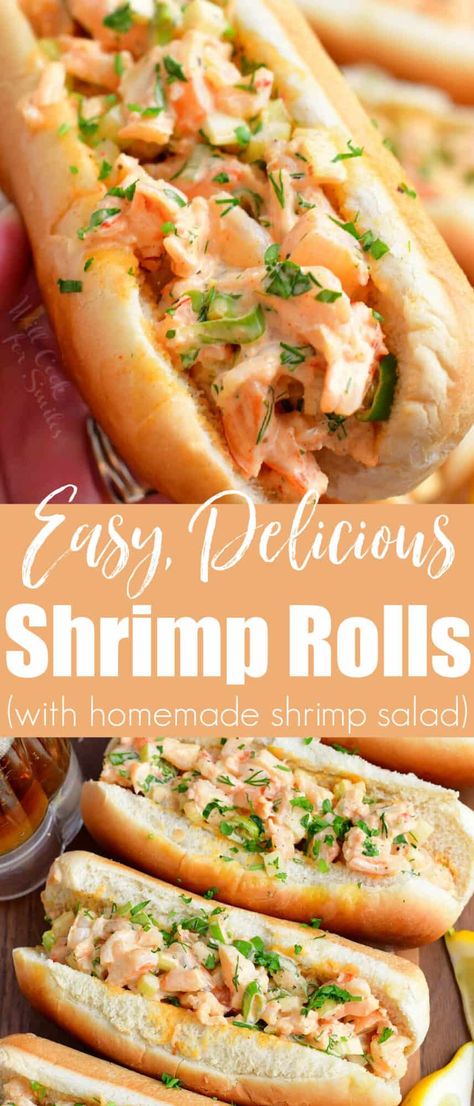 Recipes Using Tiny Shrimp, Shrimp Salad Recipes Using Cooked Shrimp, Boiled Shrimp Salad, Shrimp Rolls Sandwich New England, Shrimp Poboy Sandwich Recipe, Tiny Shrimp Recipes Dinners, Shrimp Hoagies, Shrimp Lunches, Cooked Shrimp Salad