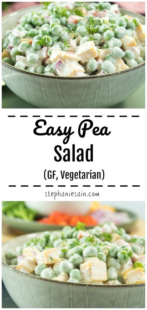 Easy Pea Salad, Protein Options, Pea Salad Recipes, Gluten Free Sides, Gluten Free Sides Dishes, Filling Lunch, Vegetarian Protein, Pea Salad, Summer Dishes