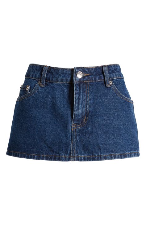 EDIKTED Spencer Low Rise Denim Skirt in Blue at Nordstrom, Size Small Jean Mini Skirt Outfit, Low Rise Denim Skirt, Functional Wardrobe, Wishlist 2024, Mini Denim Skirt, Denim Skirt Outfits, Crochet Skirts, Effortless Outfit, Stylish Skirts