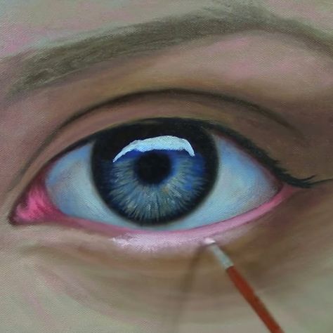 Painting Realistic Eyes, Realistic Painting For Beginners, Acrylic Painting Realistic, Pale Blue Eyes, Painting Realistic, Realistic Eye, Acrylic Painting Tips, Eye Painting, Acrylic Painting Tutorials