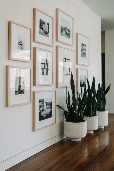 Photo Wall Collage White Frame Collage Wall, Square Photo Gallery Wall, Basement Photo Wall, Corner Wall Photo Collage, Photo Wall Collage Ideas Living Room, Mixed Tiles Photo Wall Ideas, Wall Collage Ideas Aesthetic, Photo Wall Collage Ideas Layout, Photo Gallery Wall Living Room