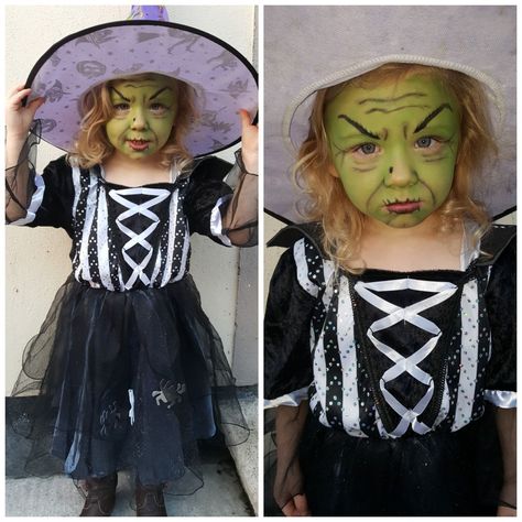 Toddler Witch Makeup Halloween, Halloween Makeup Witch Kids, Kids Witch Makeup Halloween, Toddler Witch Makeup, Old Witch Makeup, Kids Witch Makeup, Witch Face Paint, Halloween Makeup For Kids, Halloween Makeup Witch