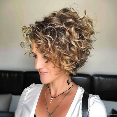 Curly Tapered Bob, Curly Hair Stacked Bob, Inverted Bob Curly Hair Short, Inverted Curly Bob With Bangs, Curly Inverted Bob Hairstyles Medium, Curly Hair Inverted Bob, Short Curly Bob Hairstyles Over 50, Curly Angled Bob Medium, Short Curly Bob Hairstyles Messy Curls