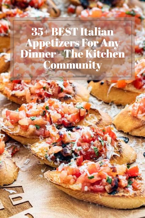 Why settle for one entrée when you can make these delicious, easy Italian appetizers and go all out? Who can deny the irresistible flavors and ingredients in Italian food? Regardless, if you’re making food for the whole family, work guests, or your friends, Italian is a go-to style everyone can enjoy. Italian Party Food Appetizers, Dairy Free Italian Appetizers, Italian Food Dinner Party, Italian Lunch Party, Italian Food Party Ideas, Best Italian Appetizers, Easy Italian Appetizers, Italian Finger Foods, Crunchy Toppings