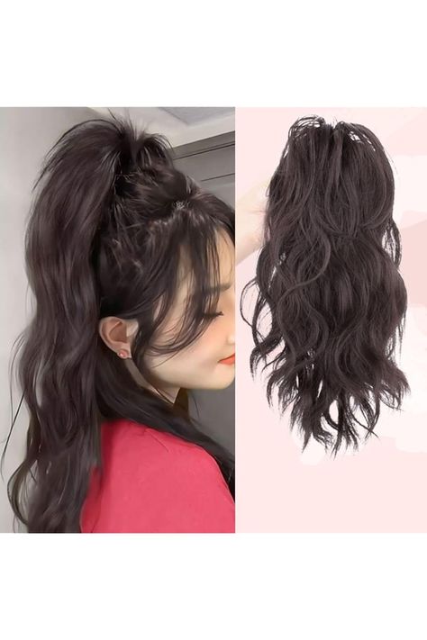 Fountain High Ponytail Hair Extension with Shark Clip Waterfall Half-Up High Ponytail Curly Braids Large Claw Clip High Ponytail Curly, Large Braids, Braids Large, Ponytail Curly, Large Claw Clip, Curly Braids, Shark Clip, Ponytail Hair Extensions, High Ponytail