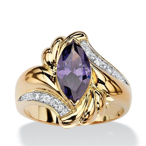 Purple Amethyst Cocktail Ring | Collections Etc. Amethyst Cocktail Ring, Palm Beach Jewelry, Swirl Ring, Gold Cocktail Ring, Skateboard Art, Cubic Zirconia Rings, Jewelry Online Shopping, Rip Curl, Michael Jordan