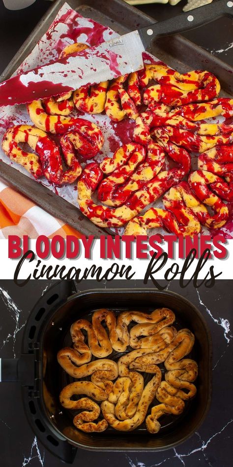 Bloody Intestines Cinnamon Rolls Recipe Intestine Food Halloween, Cinnamon Rolls Halloween Intestines, Cinnamon Intestines, Intestines Halloween Food, Halloween Intestines Cinnamon Rolls, Halloween Intestines Food, Cinnamon Roll Guts Halloween, Halloween Cinnamon Roll Intestines, Cinnamon Roll Intestines Halloween