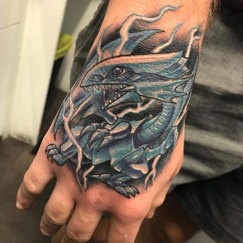 Yugioh Tattoo, Native Indian Tattoos, Sarah Tattoo, Blue Eyes White Dragon, Dragon Tattoo Art, Food Tattoos, Cartoon Tattoo, Wicked Tattoos, Draw Cartoon