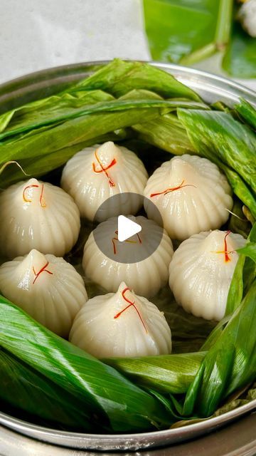 Omkar Pawar on Instagram: "Ukadiche Modak🥥🥟🤤.
Get ready to indulge in the deliciousness of ukadiche Modak, the beloved sweet dumpling of Maharashtra! These steamed delights are filled with the perfect combination of jaggery and coconut. Offering these Modak during Ganesh Chaturthi is not just a tradition, it's a gesture of devotion and love, believed to bring good luck and blessings.🍀✨

Recipe ingredients and tips

Modak dough:
Basmati rice flour 2 cups
Water 2cups
Desi ghee 1tbsp
Salt to taste 

Mix the dough in boiling water, then switch off the flame, cover it, and keep it covered for 10 minutes. After that, knead the dough until it becomes soft.

Saran :
Grated coconut 200gms
Jaggery 250gms
Cardamom powder 1tsp
Nutmeg 1pinch
Desi ghee 20gms

Remember to knead the dough then fill th Modak Sweet, Ukadiche Modak, Modak Recipe, Sweet Dumplings, Cardamom Powder, Grated Coconut, Videos Cooking, Basmati Rice, Recipe Ingredients