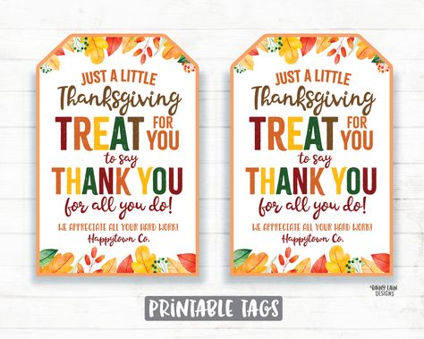 Purchase Thanksgiving Treat Thank you Tag Fall Appreciation Gift Tags Autumn Favor Tags Employee Company Essential Staff Teacher Thank you Tag Sweet Thankful For You Gifts, Fall Favor, Sunshine Committee, Thanksgiving Gift Tags, Thanksgiving Favors, Team Ideas, Morale Boosters, School Pto, Secret Pal