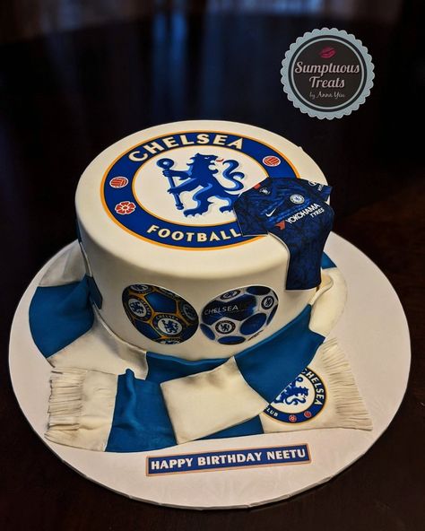 Chelsea Themed Party, Chelsea Cakes For Men, Soccer Theme Birthday Cake, Chelsea Football Cake, Soccer Theme Parties, Football Birthday Cake, Fondant Art, Chelsea Wallpapers, Boy Cakes