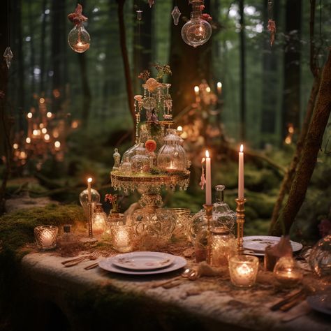 Forest Tea Party Aesthetic, Enchanted Forest Party Decorations, Enchanted Forest Wedding Cake, Forest Wedding Cake, Forest Fairy Wedding, Fairytale Forest Wedding, Forest Tea Party, Elf Wedding, Enchanted Forest Wedding Theme