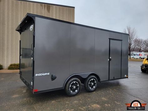 Enclosed Trailer Cabinets, Enclosed Trailer Ideas Construction, Enclosed Trailer Fold Up Bed, Enclosed Trailer Conversion Toy Hauler, Toy Hauler Enclosed Trailer, Race Trailer, Enclosed Cargo Trailers, Mini Trucks 4x4, Enclosed Trailer