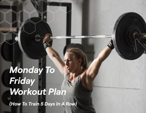 Monday To Friday Workout Plan (How To Train 5 Days In A Row) – Fitbod Monday To Friday Workout Plan, 5 Day Workouts, Hotel Workout, Tricep Pushdown, Steady State Cardio, Push Workout, Monday Workout, Workout Splits, Friday Workout