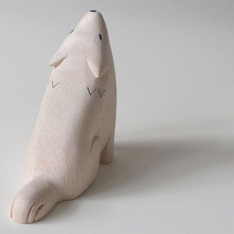 Clay Wolf, Norse Pagan, Wooden Animals, Piggy Bank, Little Things, Hand Carved, Personalized Gifts, Carving, Hand Painted