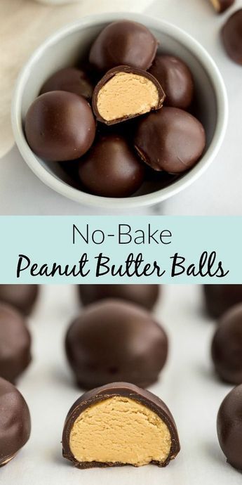 Peanut Butter Ball Recipe, No Bake Peanut Butter Balls, Chocolate Peanutbutter, Peanut Butter Balls Recipe, Butter Balls, Dessert Aux Fruits, Peanut Butter Desserts, Peanut Butter Filling, Peanut Butter Bars