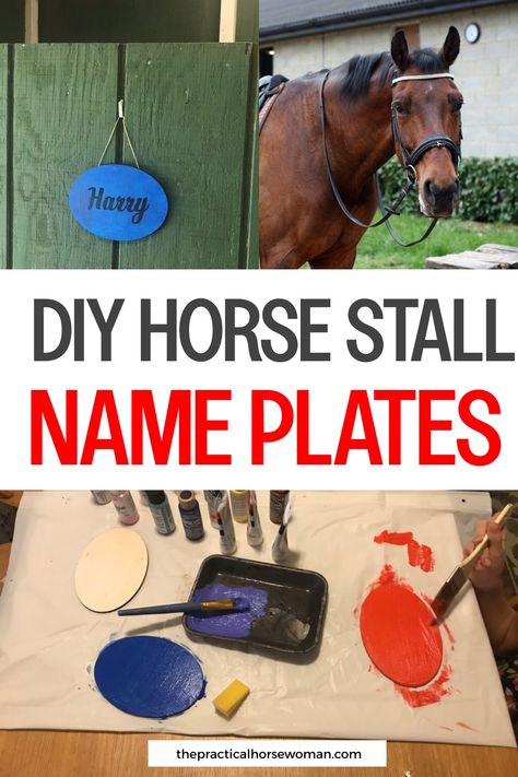 Looking to spruce up your horse stalls? Check out these DIY horse stall decoration ideas that will add a touch of personality to your barn. Whether you're looking to create custom horse stall signs or craft other DIY horse stuff, these projects are perfect for adding a unique and personal touch. Create a cozy and inviting space for your equine friends with these creative and budget-friendly ideas. Easy Horse Stalls, Diy Horse Stuff, Stall Decoration Ideas, Horse Stall Name Plates, Stall Name Plates, Horse Stall Decorations, Horse Stall Signs, Custom Horse Stalls, Horse Stall Sign