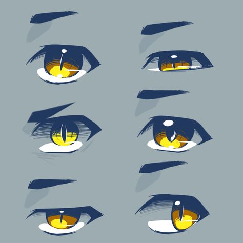 Vtuber Eyes Male, Manhwa Art Style Tutorial Eyes, Anime Male Eyes Reference, Yellow Eyes Drawing, Anime Yellow Eyes, Anime Guy Eyes, Manhwa Eyes, Male Anime Eyes, Anime Eyes Male