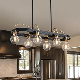 Transform your kitchen island or dining room with the refined ambiance of this rectangle chandelier. Designed with a modern industrial flair, its minimalist lines and the stark contrast of black and gold exude contemporary sophistication. Gold Linear Chandelier, Chandelier Rectangle, Chandelier For Kitchen, Glass Globe Chandelier, Rectangular Chandelier, Linear Pendant Light, Rectangle Chandelier, Black Industrial, Metal Welding