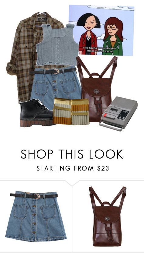 "Daria is such a great show." by abbykrysta ❤ liked on Polyvore featuring Chicnova Fashion, RetrÃ², KING and CASSETTE Daria Outfit Ideas, Daria Inspired Outfits, Daria Outfit, Fem Style, Brown Shirts, 90’s Outfits, Skirts Brown, Blue Skirts, Dope Fits