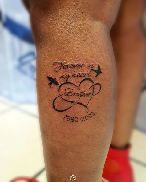 Tattoos For Grandpa Passing For Women, Memorial Brother Tattoo Ideas For Sister, In Memory Of Sister Tattoo, Tribute Tattoos In Memory Of Brother, Son Memorial Tattoo For Mom, In Loving Memory Tattoos For Brother, In Loving Memory Tattoos Husband, Brother Tattoo In Memory Of, Rip Brother Tattoos