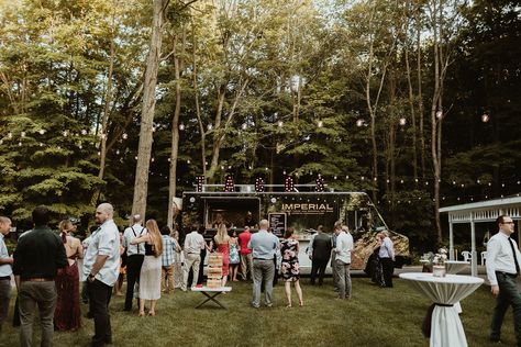 Food Truck Reception, Outdoor Wedding Foods, Foodtrucks Ideas, Wedding Photos Outdoor, Food Truck Wedding, Benton Harbor, Michigan Wedding Venues, Woodsy Wedding, Wedding Reception Food