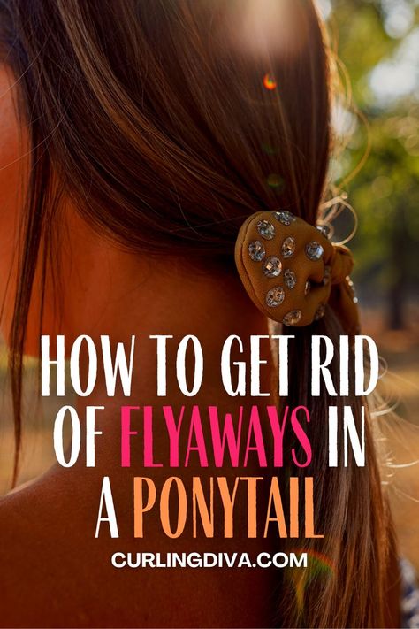 How to get rid of flyaways in a ponytail Flicked Out Ponytail, How To Control Flyaway Hair, Ponytail Flyaways, Ponytail Trick Volume, Hidden Elastic Ponytail, Slick Ponytail, Perfect Ponytail, Messy Ponytail, Ponytail Wig