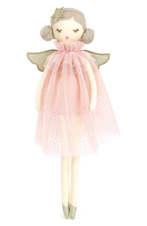 Shop MON AMI Online | Nordstrom Golden Fairy Wings, Metallic Wings, Ariel Pink, Golden Fairy, Diy Rag Dolls, Folk Art Sculpture, Stuff Toys, Pin Crafts, Kids Holiday Gifts