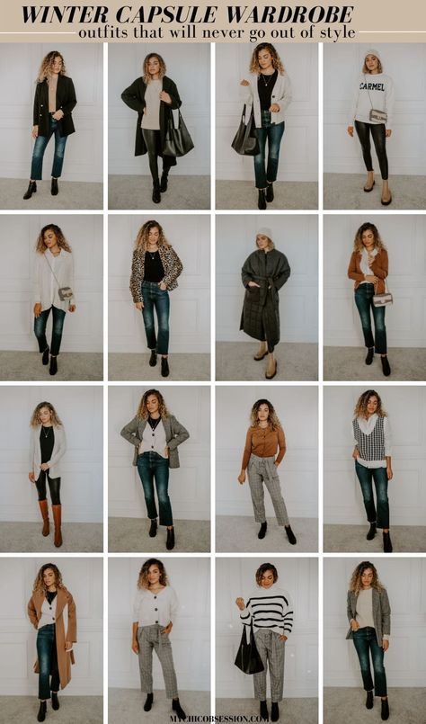 A Winter Capsule Wardrobe That Will Never Go Out of Style - MY CHIC OBSESSION Capsule Wardrobe Accessories, Gen Z Fashion, Chic Capsule Wardrobe, My Chic Obsession, 60 Outfits, Capsule Wardrobe Women, Winter Shopping, Capsule Wardrobe Essentials, Capsule Wardrobe Outfits