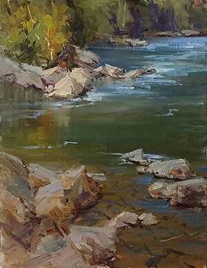 Bill Davidson, American River Paintings, Waterfall Paintings, River Painting, Painting Competition, Impasto Painting, 수채화 그림, Water Art, Plein Air Paintings, Landscape Artist