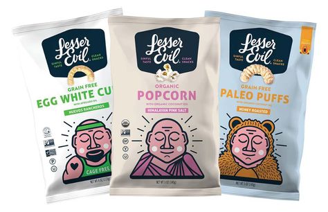 LesserEvil of Danbury delivers organic and gluten-free snacks across the nation | FOOD & DRINK | connecticutmag.com Best Gluten Free Brands, Gluten Free Packaging, Protein Snacks Packaging, Gluten Free Packaged Snacks, Puff Cookies, Cookies Package, Beverage Branding, Popcorn Brands, Healthy Brands