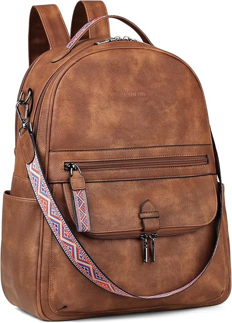 for Women PU Computer Backpacks, Designer Travel Back Pack Purse with Laptop Compartment Brown Leather Wallet Mens Handmade, Backpacks Designer, Leather Laptop Backpack, Luggage Strap, Computer Backpack, Backpack For Women, Leather Laptop, Leather Wallet Mens, Strap Design