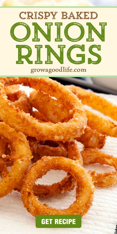 Onion Rings Recipe Easy, Baked Onion Rings, Homemade Onion Rings, Beer Battered Onion Rings, Onion Rings Recipe, Baked Onions, Crispy Onions, Onion Recipes, Onion Rings