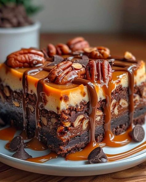 recipes tower community | 🌟 Irresistible Turtle Brownie Cheesecake 🌟 | Facebook Turtle Brownie Cheesecake, Turtle Brownie, Turtle Brownies, Old Fashioned Bread Pudding, Oatmeal Raisin Cookies Chewy, Brownie Cheesecake, Blondies Bars, Caramel Crunch, Cake And Dessert