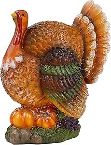 winemana Thanksgiving Table Decorations Resin Turkey with Pumpkin, Hand-Painted Fall Figurine Centerpiece for Home Kitchen Office Harvest Day Decor Turkey Table, Ceramic Turkey, Spode Woodland, Harvest Day, Turkey Decor, Table Decorating, Thanksgiving Table Decorations, Candle Holder Decor, Thanksgiving Table