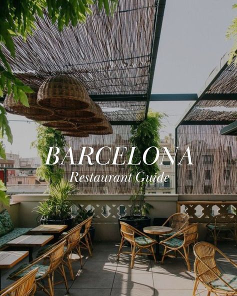 Cozy terrace at a rooftop in Barcelona Barcelona Beach Restaurant, Best Restaurants In Barcelona Spain, Restaurant In Barcelona, Barcelona Best Restaurants, Dinner In Barcelona, Best Of Barcelona, Barcelona Food Guide, Barcelona Restaurant Aesthetic, Barcelona Spain Restaurants