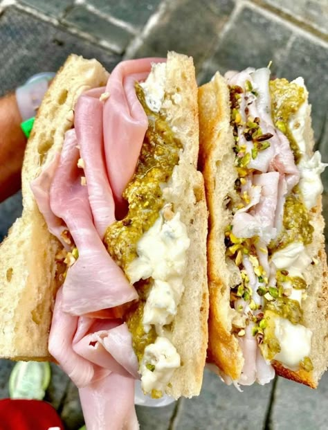 A legendary Italian sandwich shop is officially landing in NYC Pistachio Cream Recipe, Italian Sandwich Shop, Italian Sandwich Recipes, Spicy Zucchini, Prosciutto Sandwich, Spicy Eggplant, Truffle Cream, Best Sandwich Recipes, Italian Sandwich