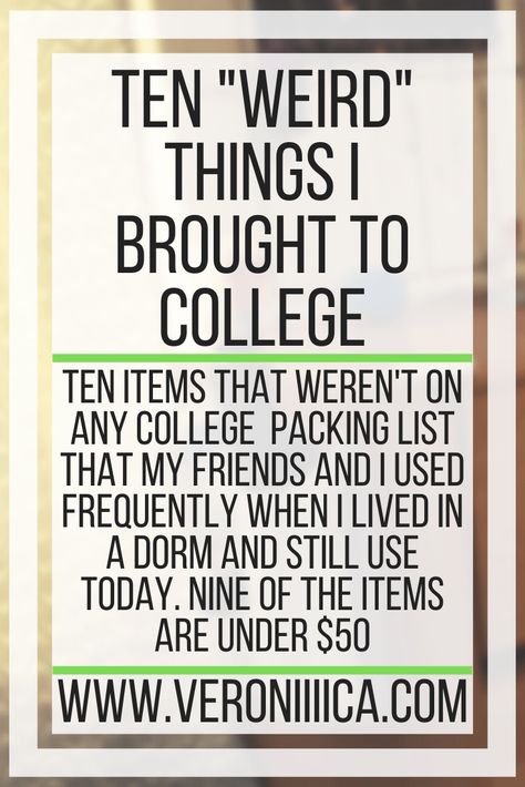 10 Weird Things I Brought To College | Veroniiiica College Productivity, College Dorm List, College Packing List, Dorm Packing, College Dorm Checklist, Dorm Checklist, Back To University, College Packing Lists, College Checklist