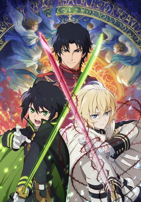 owari no seraph ichinose guren hyakuya mikaela hyakuya yuuichirou Owari No Seraph Guren, German Anime, Saori Hayami, Mikaela Hyakuya, Manga News, Poster Shop, Pandora Hearts, Blue Ivy, Seraph Of The End