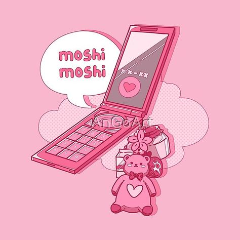 The kawaii japanese flip phone The cute pink flip phone with some accessories from the 2000s. A cool gift for people who love old retro things, the 90s, old school anime or manga, Japan, and kawaii things. Flip Phone Drawing Reference, Flip Phone Reference, Flip Phone Drawing, Japanese Flip Phone, Pink Flip Phone, Old School Anime, Flip Phone Aesthetic, Retro Things, School Anime